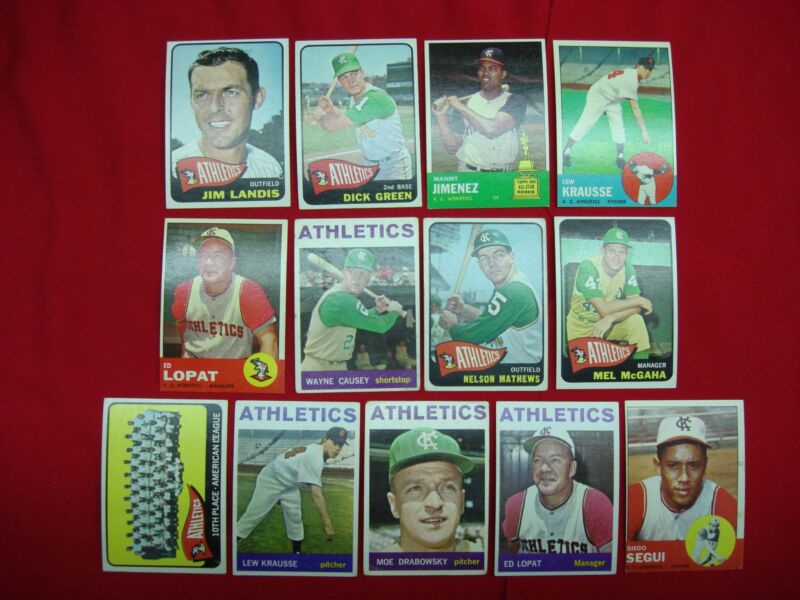 Vintage Kansas City Athletics baseball cards (1963-65 Topps)