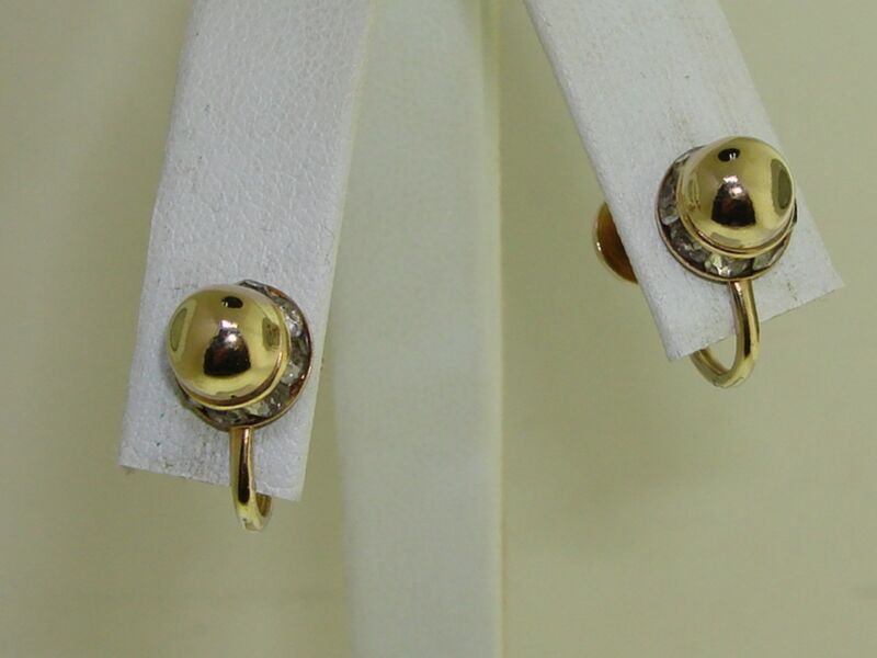 Vintage 1960s Coro gold-tone rhinestone earrings, Chanel inspired screw back set