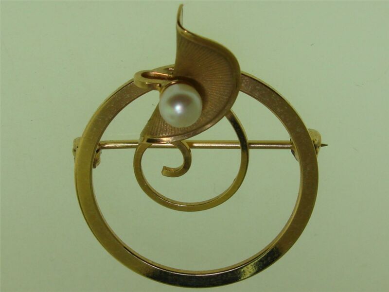 Vintage 1960s DCE Curtis gold-filled pearl pin