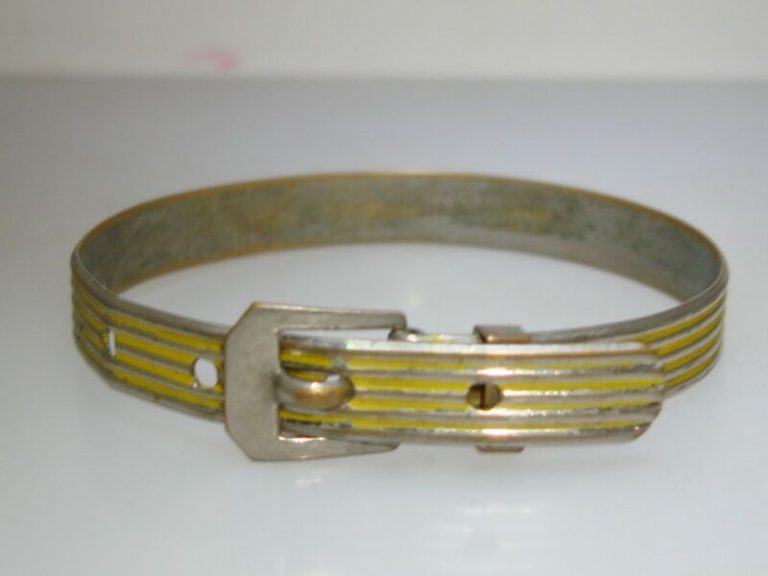 Vintage enamel buckle bracelet, 1930s-40s