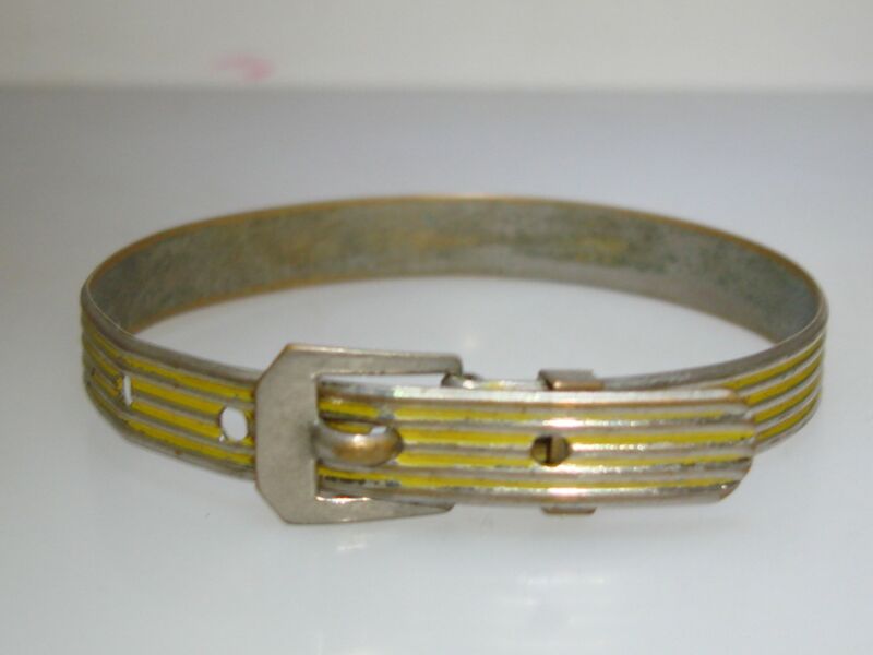 Vintage enamel buckle bracelet, 1930s-40s