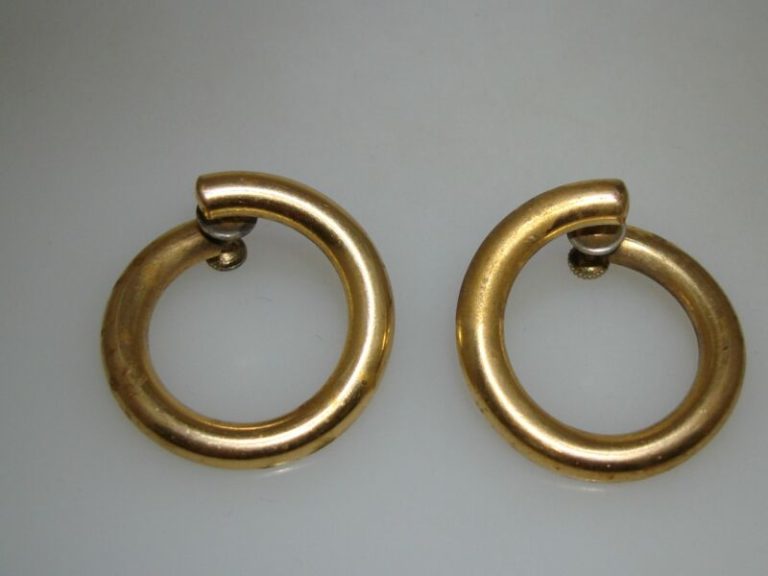 Vintage 1940s gold-plated crossover hoop earrings