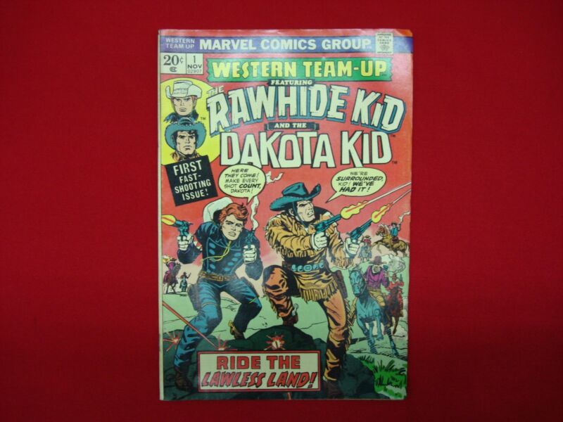 Vintage Marvel Comics WESTERN TEAM-UP #1 (Nov 1973) - Rawhide Kid and Dakota Kid comic book cover