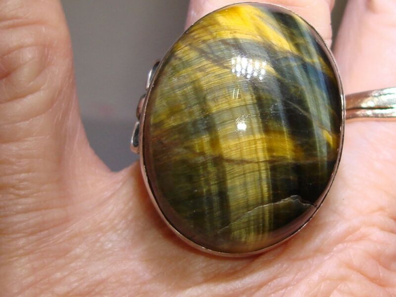 Vintage Native American sterling silver tiger's eye ring, size 7
