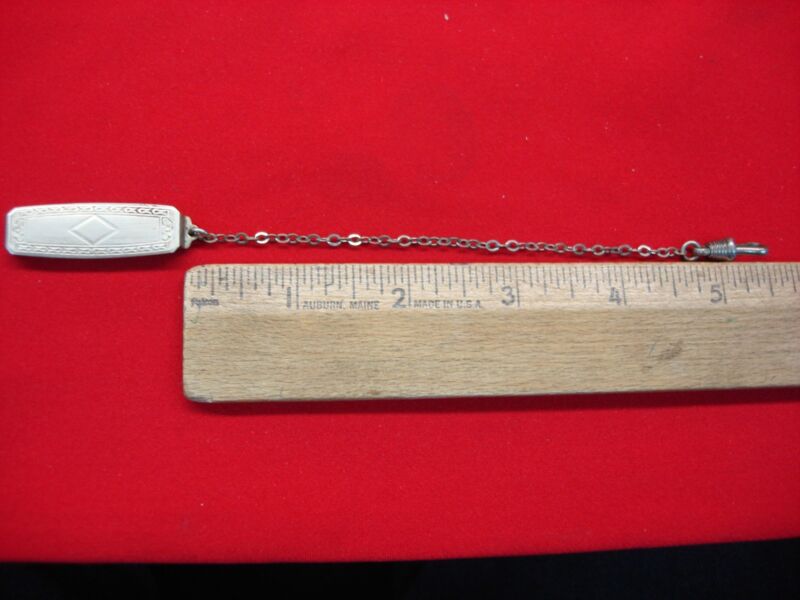 Vintage silver-tone watch and knife chain with belt clip