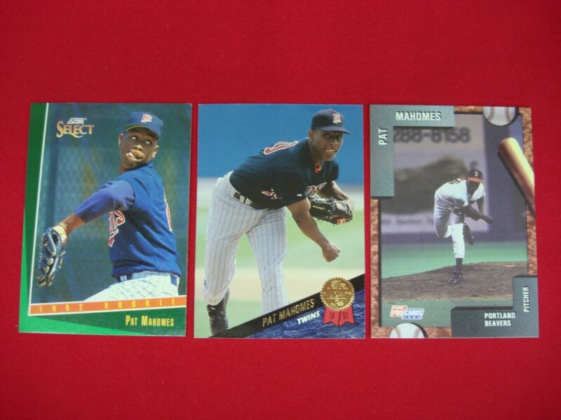Patrick Mahomes Sr. baseball card lot including a 1992 Fleer ProCards #2664