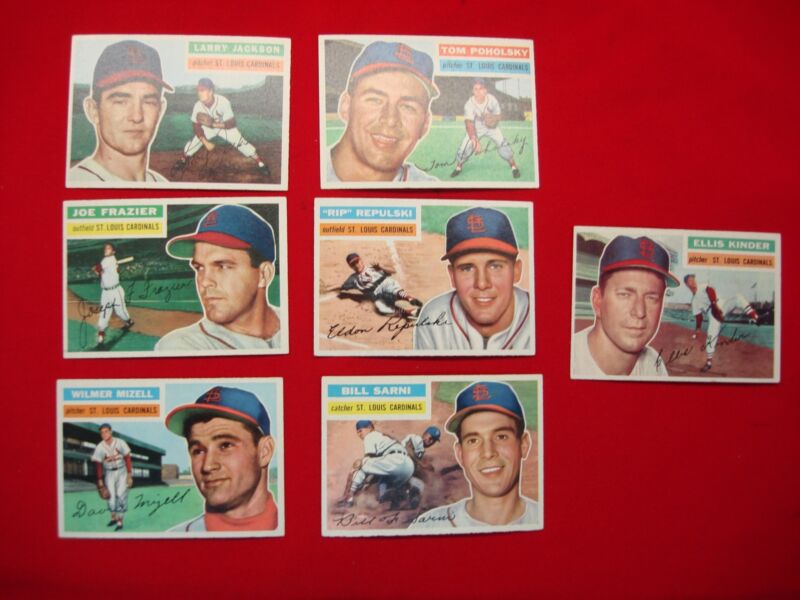 Vintage 1956 Topps St. Louis Cardinals baseball cards in nice condition