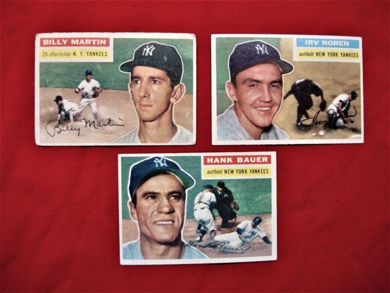 Vintage 1956 Topps New York Yankees baseball cards