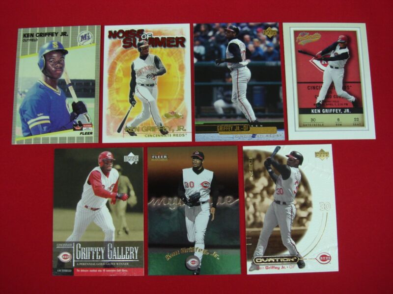 Ken Griffey Jr. Baseball Card Lot (7 Inserts & Premiums) - Reds & Mariners