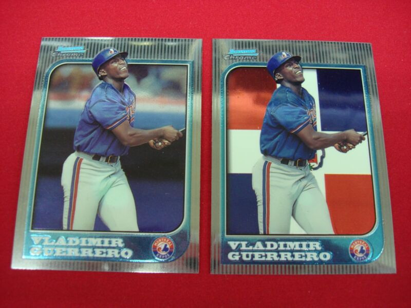 1997 Bowman Chrome Vladimir Guerrero Rookie Cards, Base #276 & Scarce International Parallel
