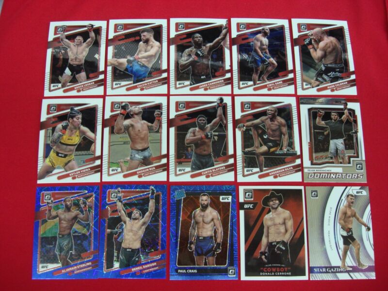 2022 Panini Donruss Optic UFC Trading Cards, includes 3 Prizm cards
