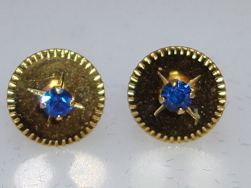 Elegant 12K gold-filled blue CZ stud earrings