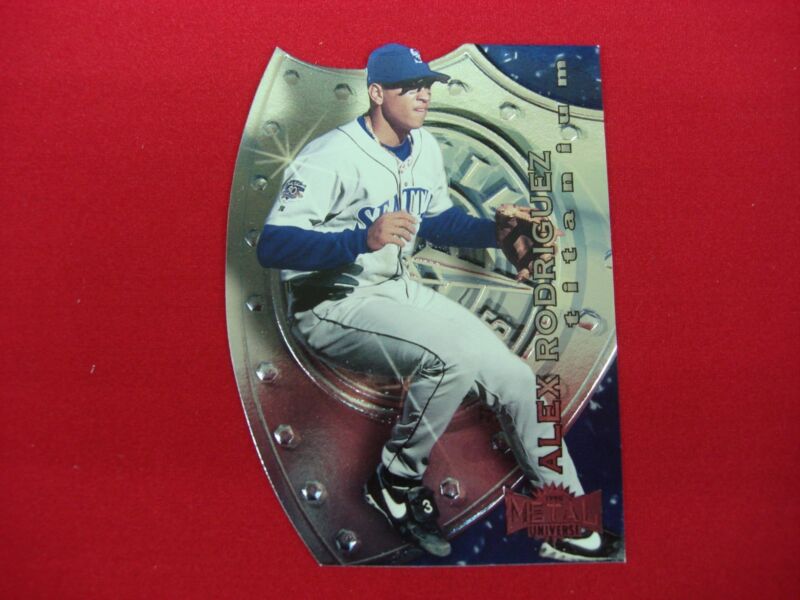 1998 Skybox Metal Universe Alex Rodriguez Titanium Die Cut Foil Card #13T
