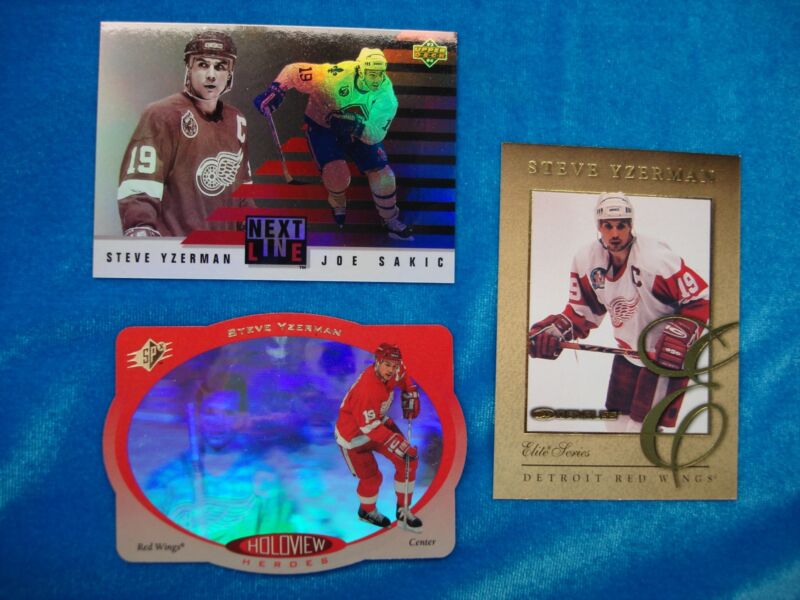 Collection of three Steve Yzerman hockey insert cards