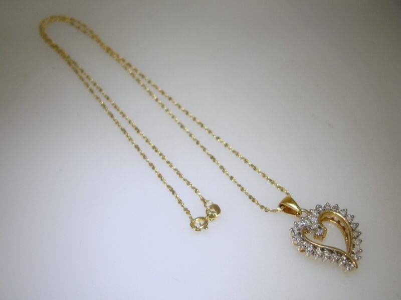 RSE Sterling Silver Heart Necklace with 1/5 CTW Diamond Accents