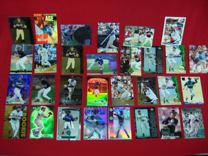 30-card lot of Alex Rodriguez rookie and insert trading cards
