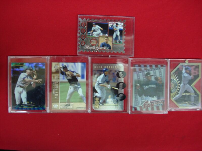 6 Alex Rodriguez baseball cards in hard holders