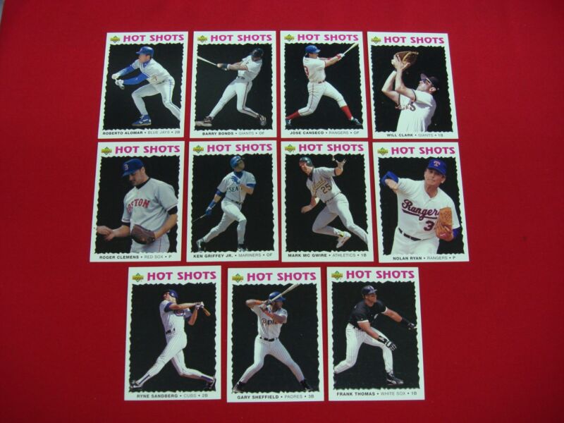 1993 Upper Deck Hot Shots Baseball Card Lot of 10 featuring Frank Thomas and Ken Griffey Jr.