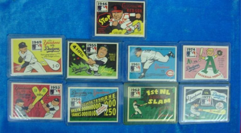 Vintage 1980 Fleer World Series sticker lot of nine cards in nice condition
