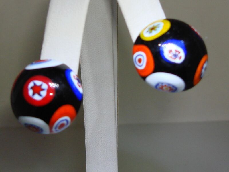 Vintage Italian Millefiori Venetian glass clip-on earrings