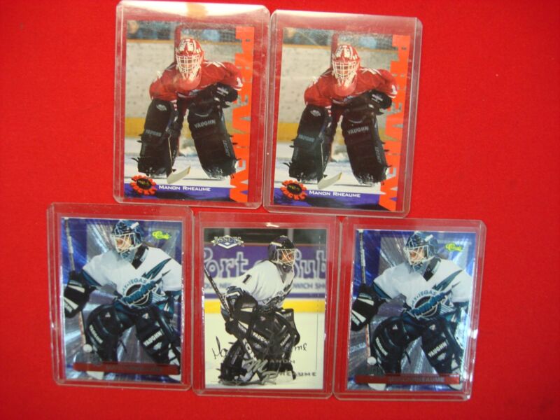 Manon Rheaume hockey cards, 5-card lot