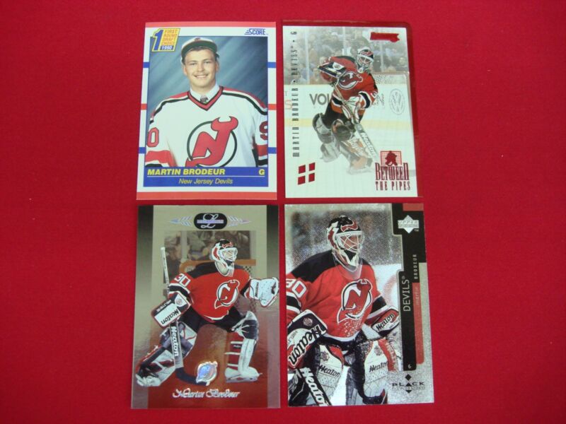 Martin Brodeur hockey card lot with rookie and die-cut insert cards