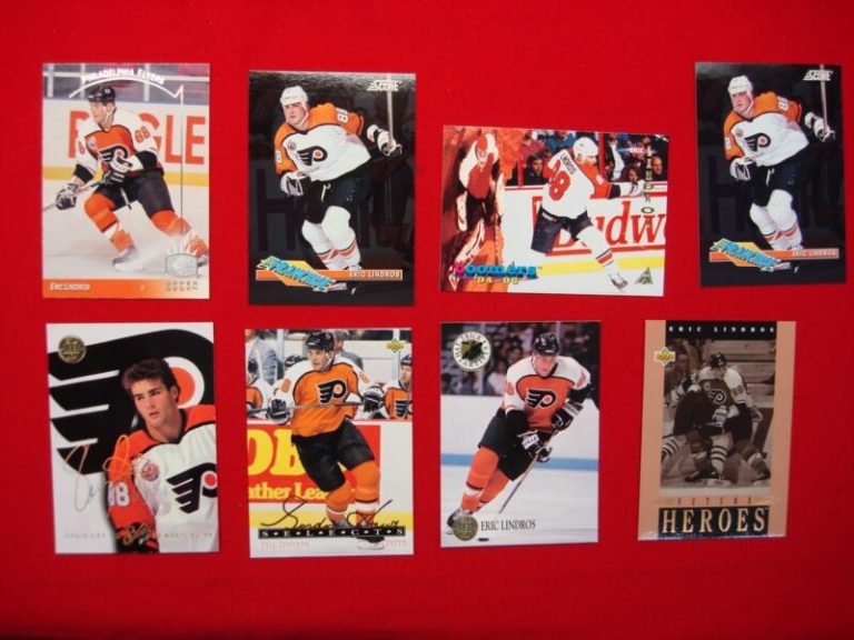 Eric Lindros card lot of 8 cards, mostly inserts in excellent condition