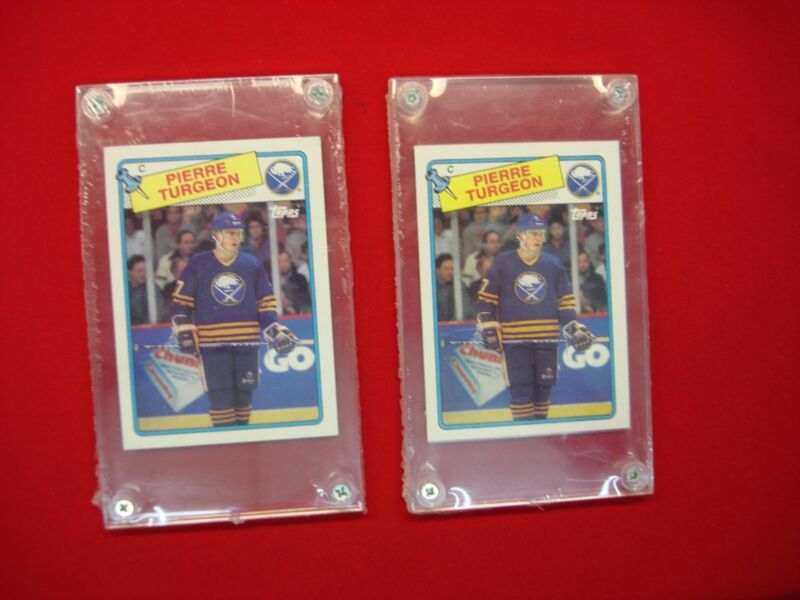 Two sealed 1988-89 Topps Pierre Turgeon #194 Buffalo Sabres baseball cards
