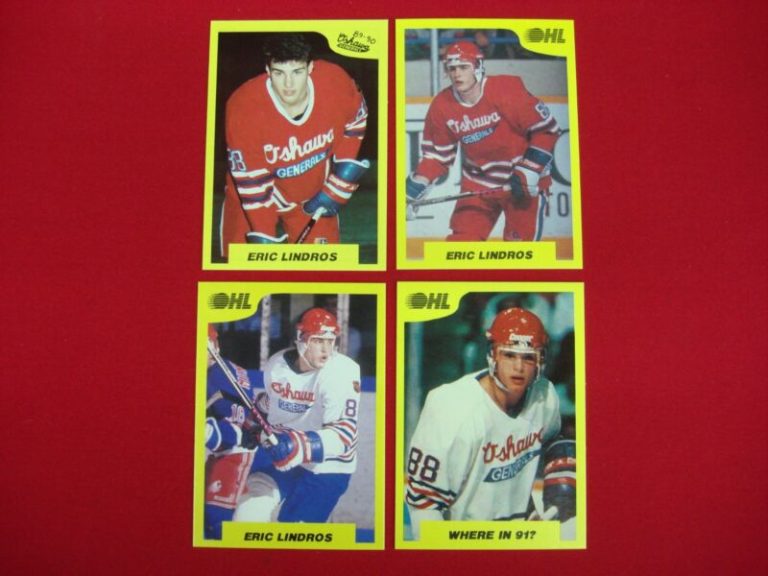 Vintage Eric Lindros OHL Hockey Cards (7th Inning Stretch) - 4 Card Lot