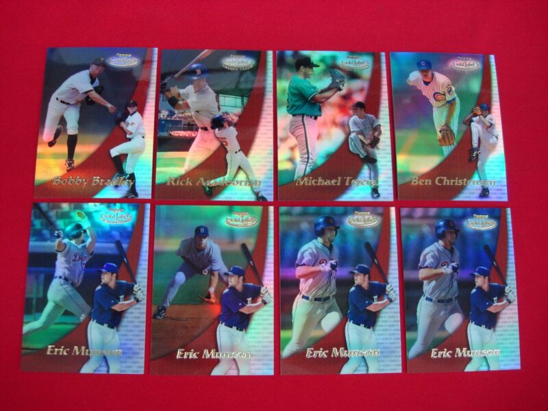 2000 Topps Gold Label 8-card Lot featuring Class 3 and Rookie baseball cards