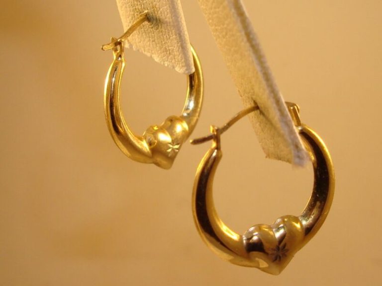 Sterling vermeil heart hoop earrings with star detail