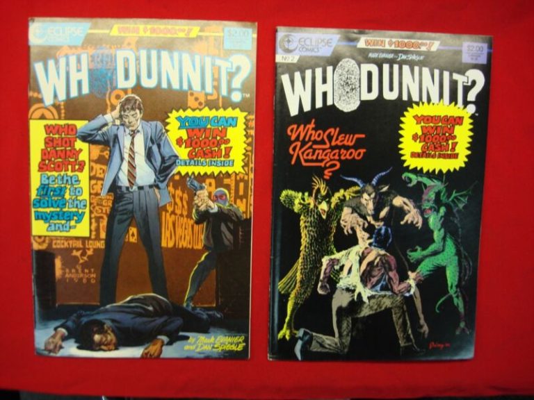 Mark Evanier & Dan Spiegle – Whodunnit #1 & 2 VF-NM (June/Nov 1986) Comics