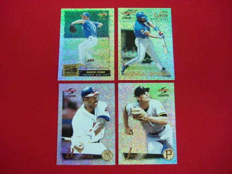 1995 Score Summit Nth Degree Holographic Foil Card Lot featuring Joe Carter, David Cone, Jay Bell and Dave Winfield