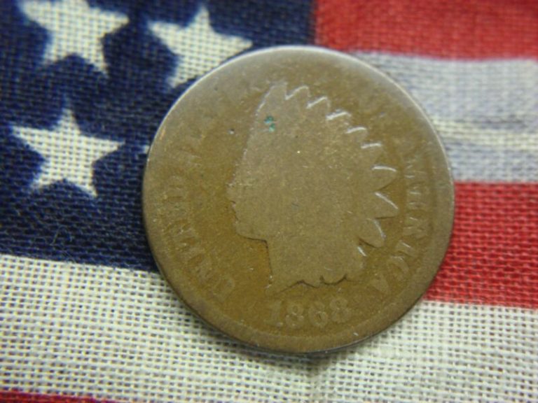 1868 Indian Head Cent with Chocolate Brown Patina