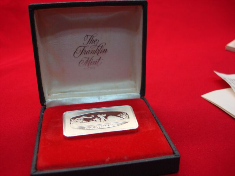 1979 Franklin Mint Christmas Ingot - 1000 Gram Sterling Silver Proof, Box & Papers