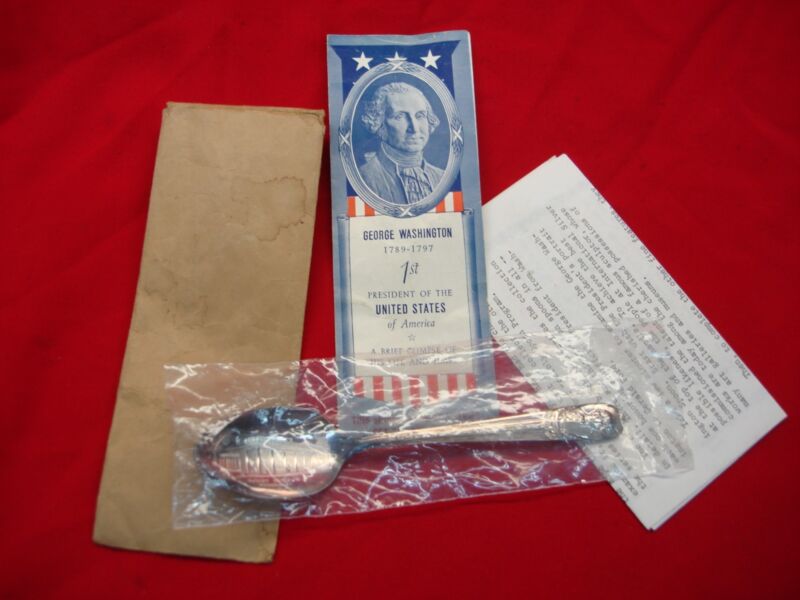 George Washington silverplate spoon by William Rogers Mfg., new and sealed