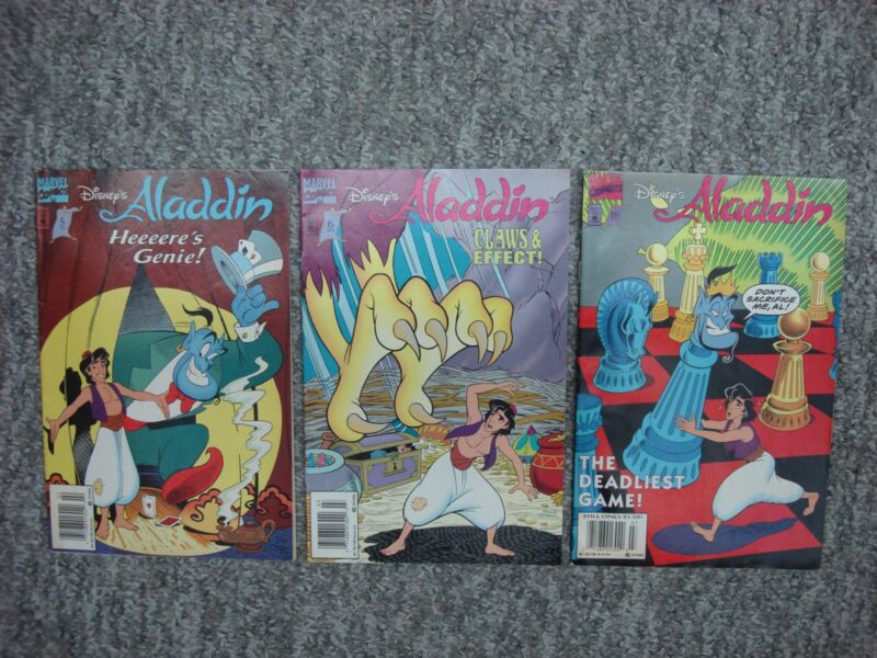 Vintage Aladdin comic books set (issues #5, #6 & #10), Marvel Comics 1995