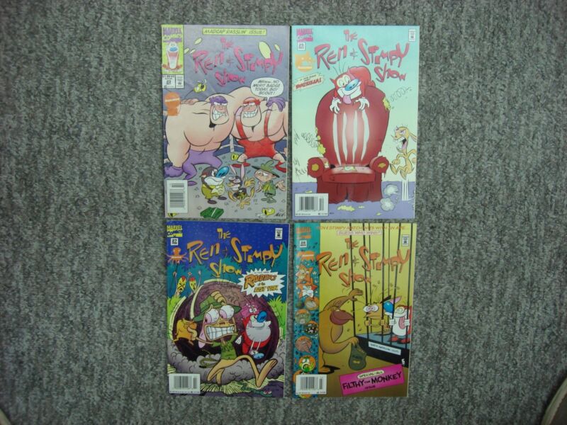 Ren & Stimpy comic book set, volumes 1 #23, #25, #27, and #28 (1994-1995)