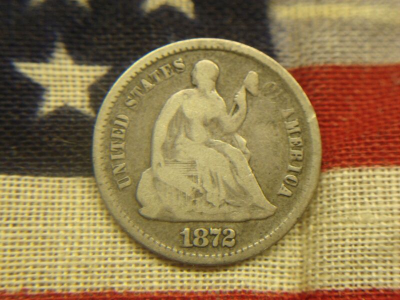 1872 Seated Liberty Half Dime Variety 4