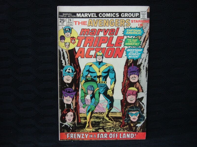 Marvel Triple Action #24 comic book cover featuring The Avengers