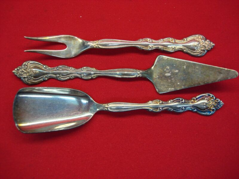 Vintage International Silverplate Interlude Flatware Set (3pc) - Olive Fork, Cheese Server & Salt Shovel