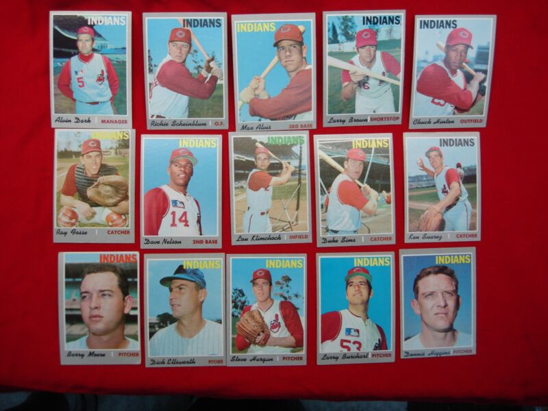 Vintage 1970 Topps Cleveland Indians Baseball Card Set