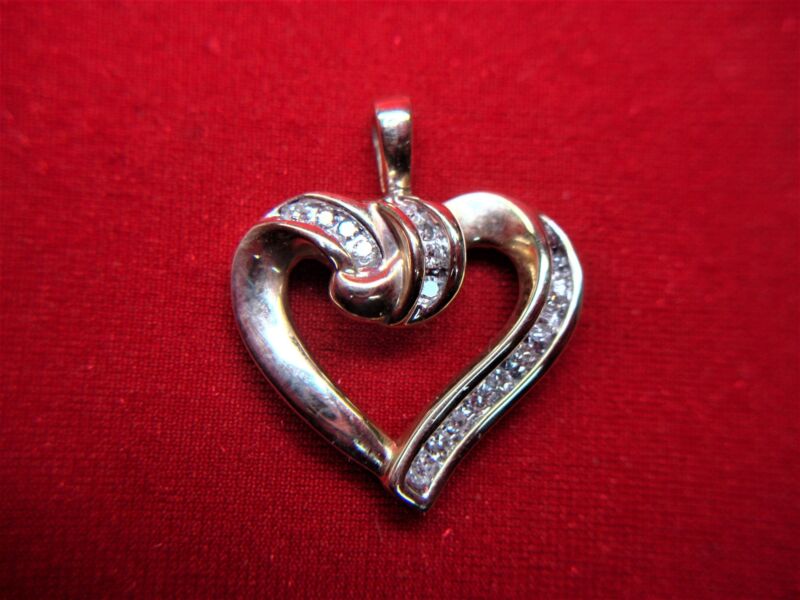 10K Yellow Gold Heart Pendant with Diamonds