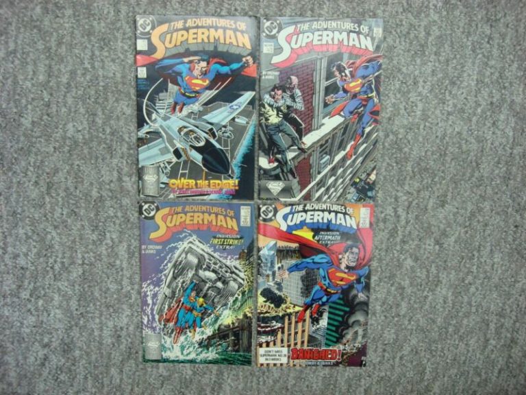 Vintage Adventures of Superman comic set (#447-450, 1988-1989) in nice condition