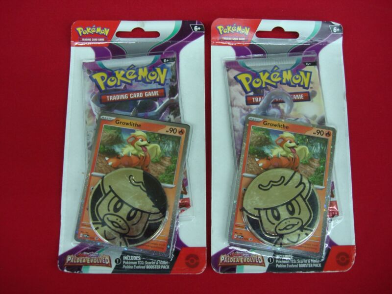 Two factory-sealed Pokémon Scarlet & Violet Paldea Evolved booster packs