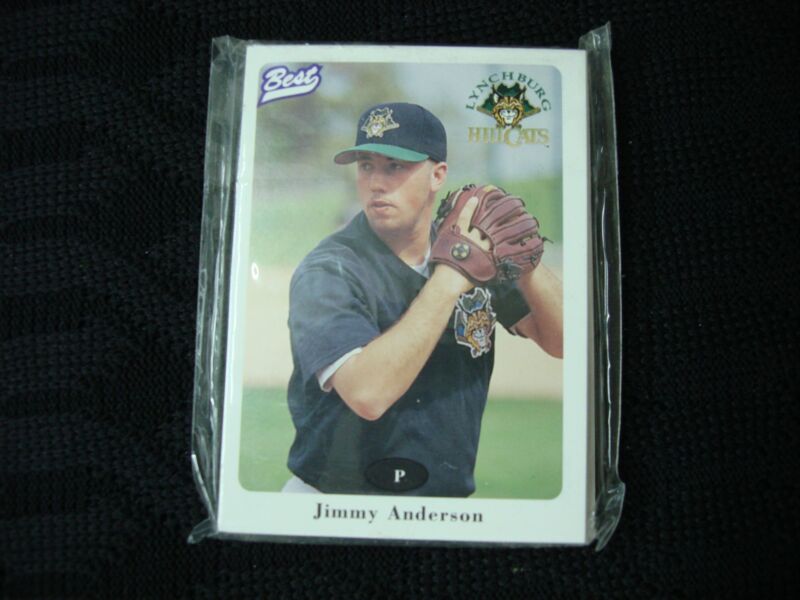 1996 Lynchburg Hillcats Best MiLB Team Set featuring Jose Guillén and Freddy Garcia in original packaging.