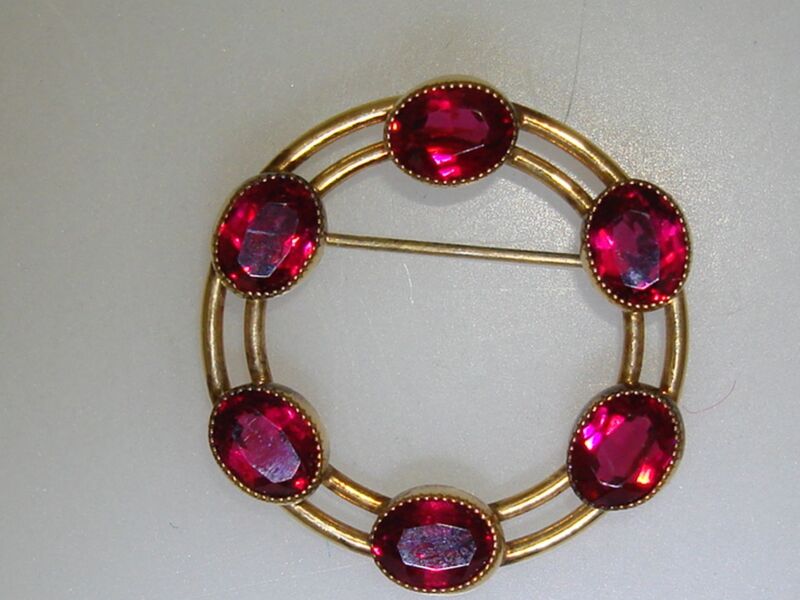 Vintage Carl Art gold-filled faux topaz pin brooch