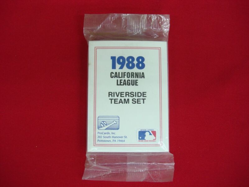 Factory sealed 1988 ProCards Minor League Baseball Team Set featuring the Riverside Red Wave, San Diego Padres affiliate