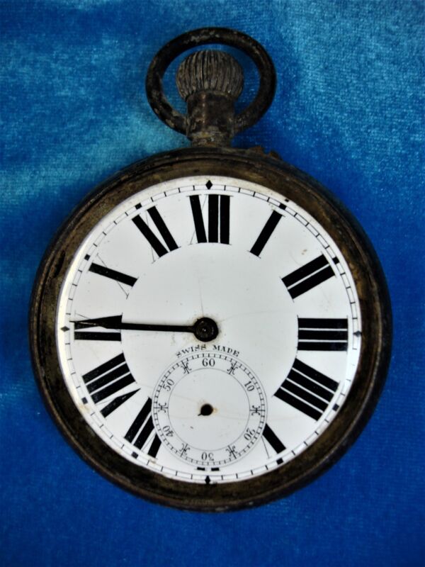 Vintage Swiss Pocket Watch – Large Monster Size Barn Find, Parts/Repair