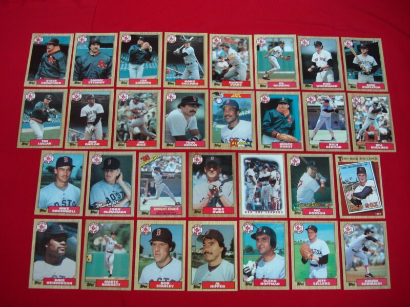 1987 Topps Tiffany Red Sox Baseball Card Set (30 Cards)